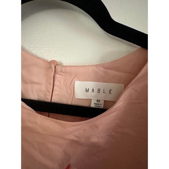MABLE Peachy-Pink Bubble Balloon Crop Puff Top Blouse - Sz Medium - NWT - Picture 3 of 4
